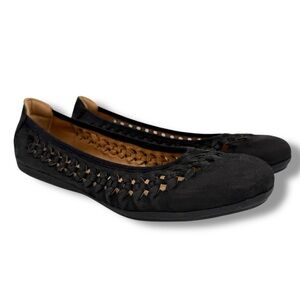 Comfortiva Leather Marilu Pillowtop Memory Foam Flat in Black Size 11W